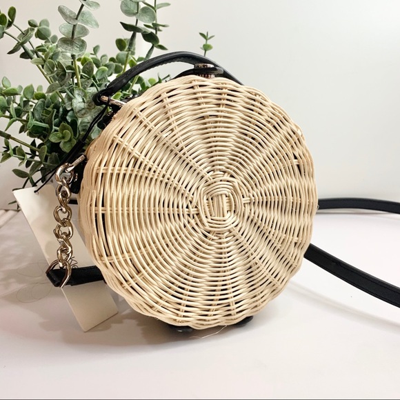 Calvin Klein Handbags - Calvin Klein Hayden Circle Crossbody Straw Bag